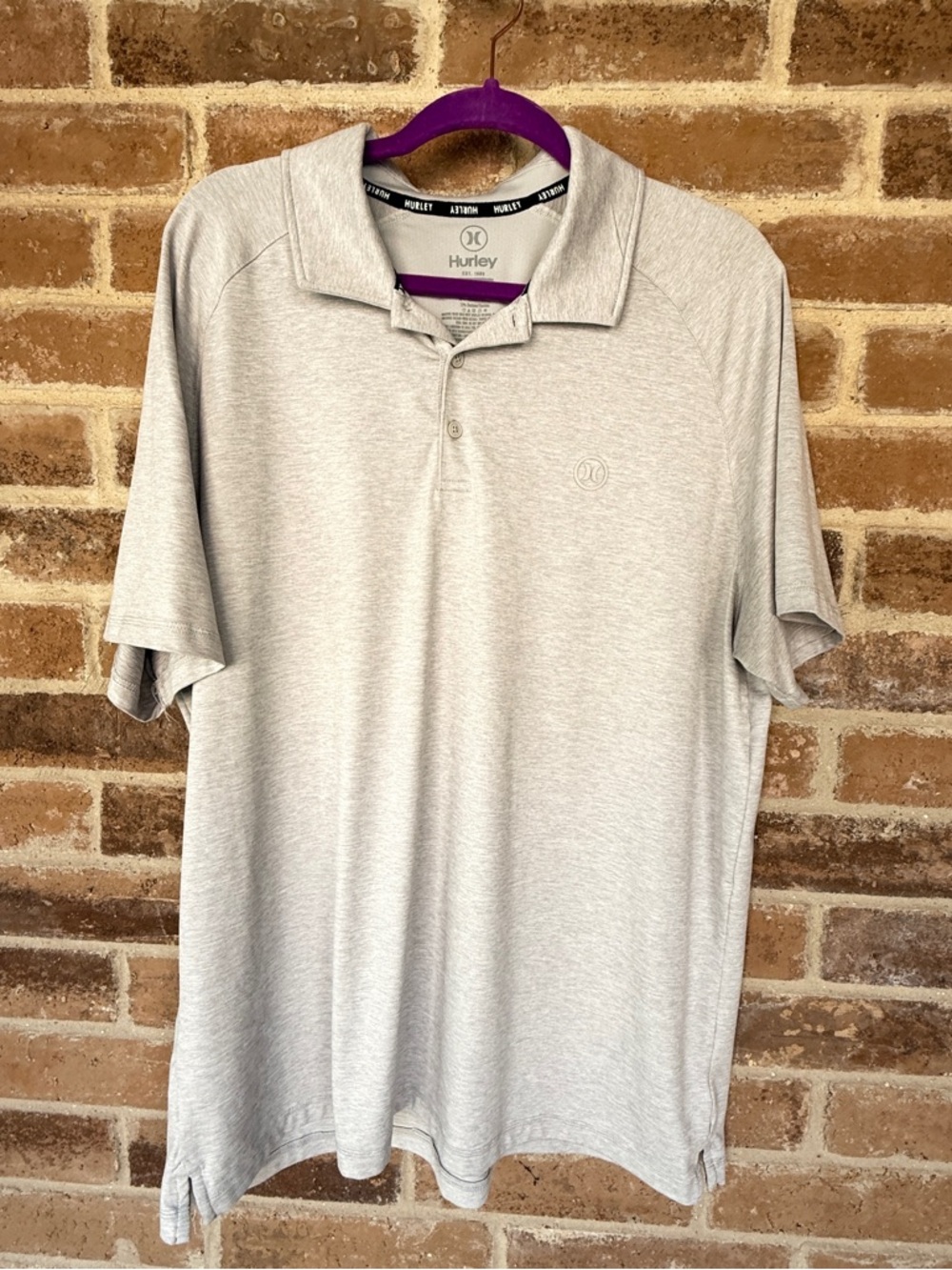 Three Hurley Men’s  Light Gray, Florescent Orange and Vibrant Blue Polos